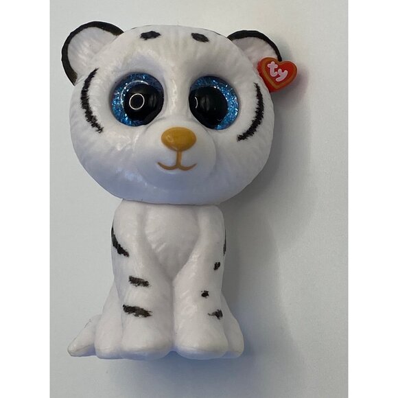 Ty Beanie Boo Arctic Tiger Figure With Glitter Blue Eyes 4" White & Black For Co - Picture 2 of 7